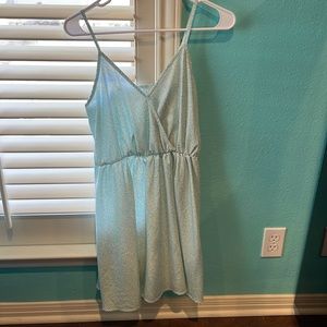 Light teal and white flowered women’s size 8 dress